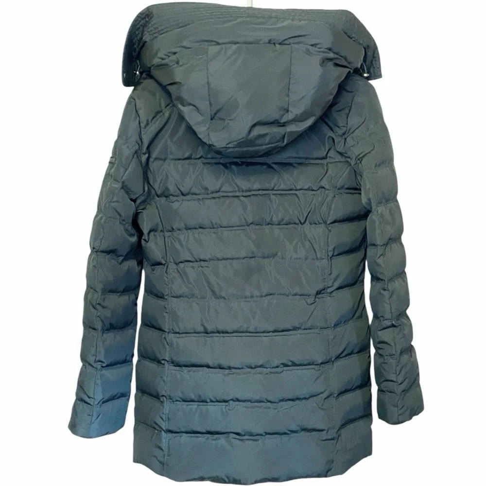 Michael Kors Brown Down Puffer Coat Women’s Small Faux Fur Hood Winter Jacket